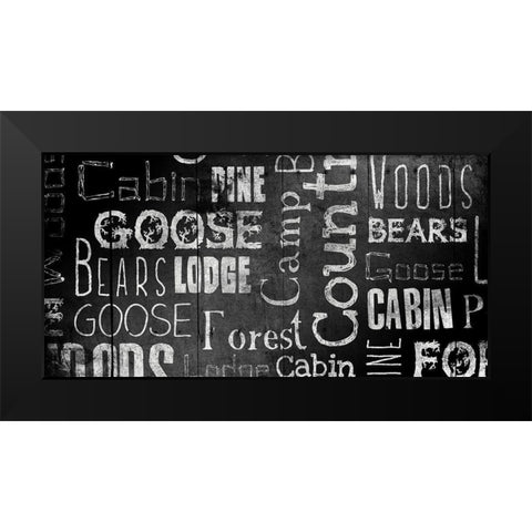 Lodge Words Mate Black Modern Wood Framed Art Print by Grey, Jace