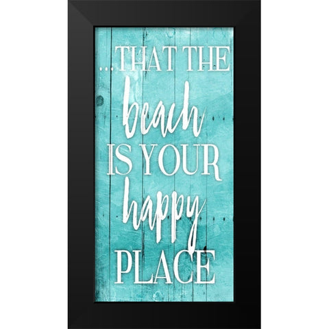 Happy Black Modern Wood Framed Art Print by Grey, Jace