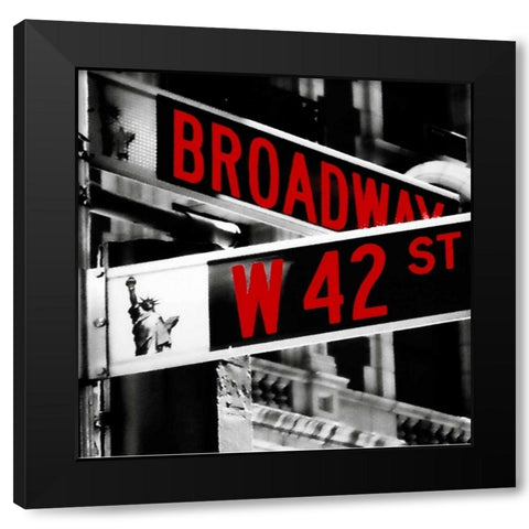 Broadway Black Modern Wood Framed Art Print with Double Matting by Grey, Jace