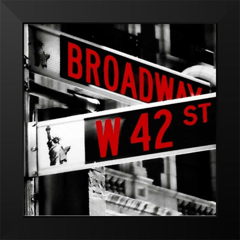 Broadway Black Modern Wood Framed Art Print by Grey, Jace