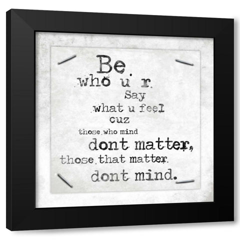 Stapled Quotes Black Modern Wood Framed Art Print with Double Matting by Grey, Jace