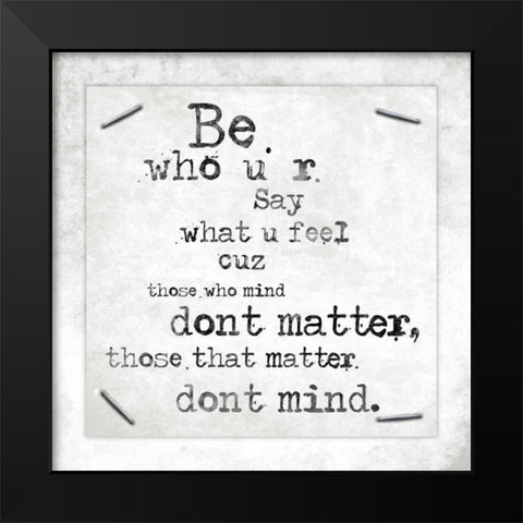 Stapled Quotes Black Modern Wood Framed Art Print by Grey, Jace