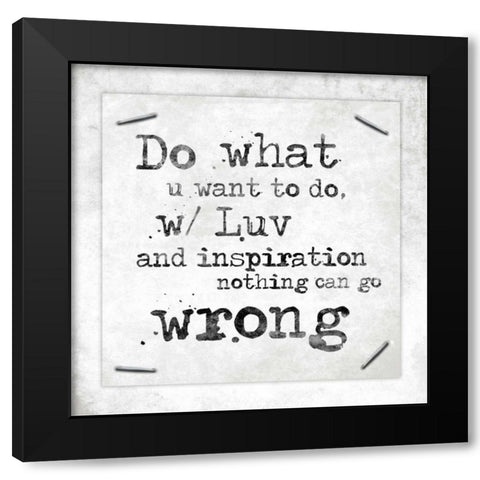 Stapled Quotes Black Modern Wood Framed Art Print by Grey, Jace