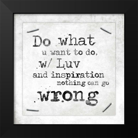 Stapled Quotes Black Modern Wood Framed Art Print by Grey, Jace