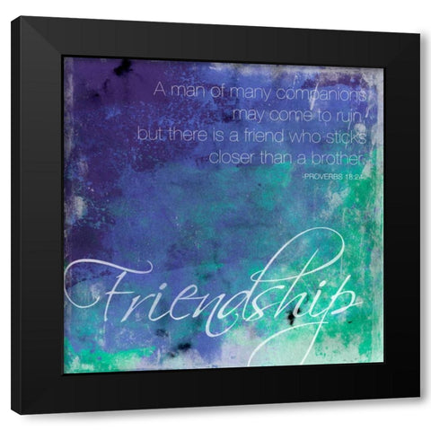 Friendship Black Modern Wood Framed Art Print with Double Matting by Grey, Jace