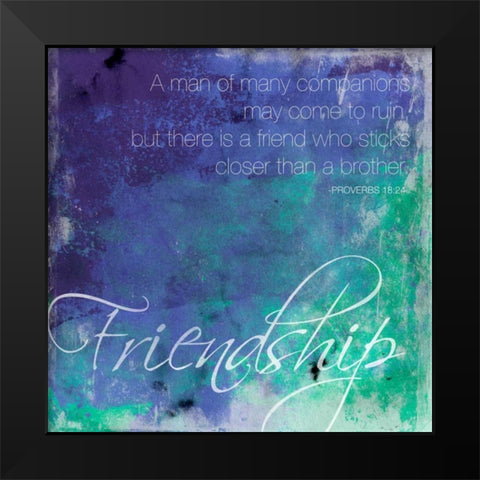 Friendship Black Modern Wood Framed Art Print by Grey, Jace