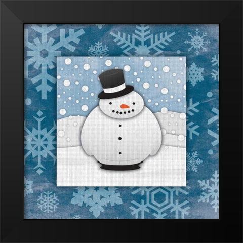 Snowman Black Modern Wood Framed Art Print by Grey, Jace