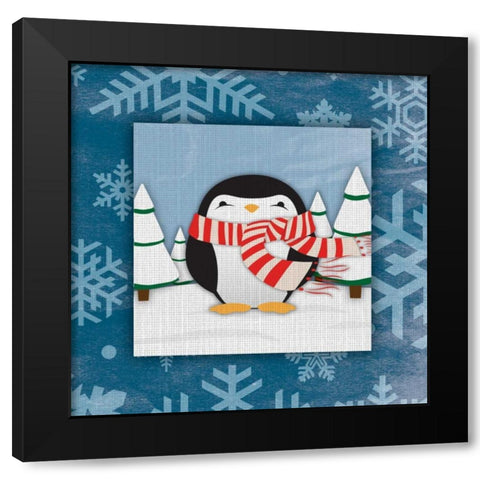 Penguin Black Modern Wood Framed Art Print with Double Matting by Grey, Jace