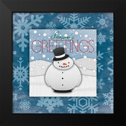Seasons Greeting Black Modern Wood Framed Art Print by Grey, Jace