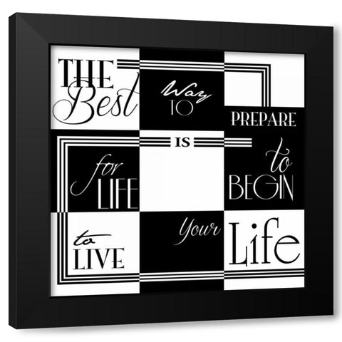 9 patch Black Modern Wood Framed Art Print with Double Matting by Grey, Jace
