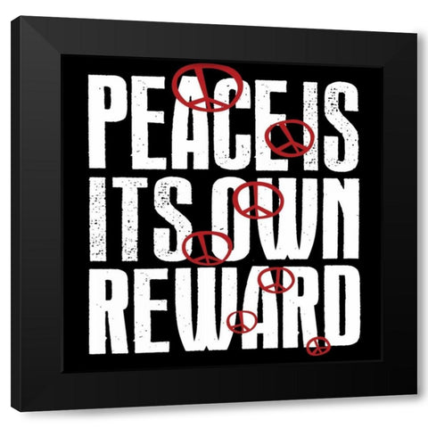 Peace 2 Black Modern Wood Framed Art Print with Double Matting by Grey, Jace