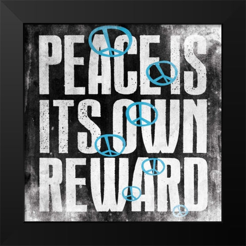 Peace 3 Black Modern Wood Framed Art Print by Grey, Jace