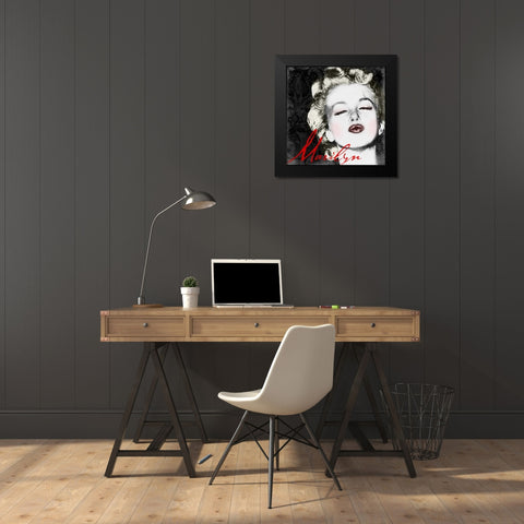 Marilyn Makeup 1 Black Modern Wood Framed Art Print by Grey, Jace