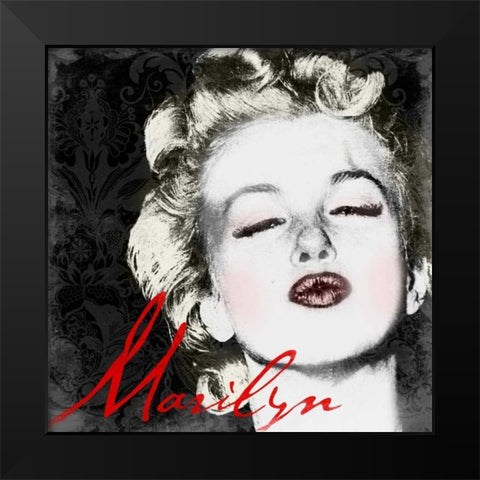 Marilyn Makeup 1 Black Modern Wood Framed Art Print by Grey, Jace