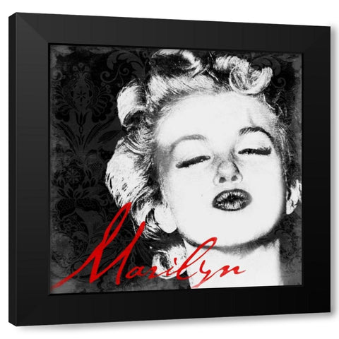 Marilyn Black Modern Wood Framed Art Print by Grey, Jace