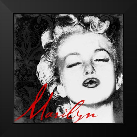 Marilyn Black Modern Wood Framed Art Print by Grey, Jace
