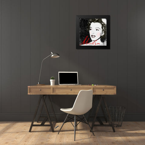 Marilyn Makeup Black Modern Wood Framed Art Print by Grey, Jace