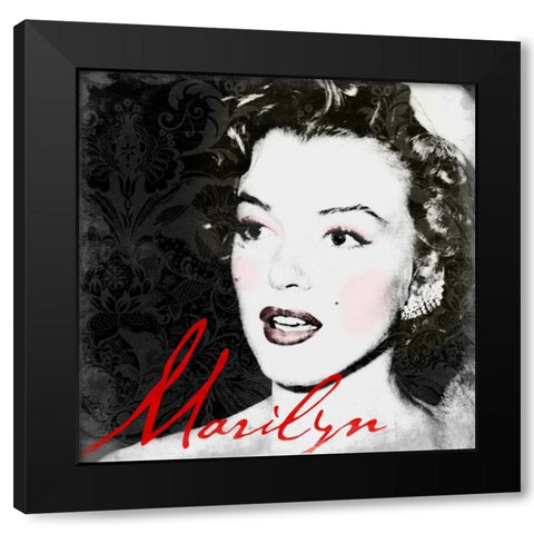 Marilyn Makeup Black Modern Wood Framed Art Print with Double Matting by Grey, Jace