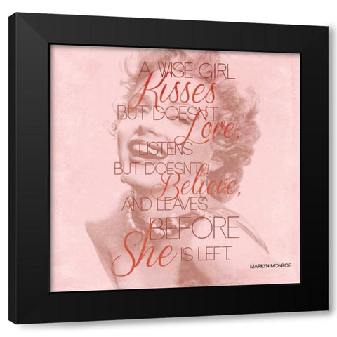 Marilyn Black Modern Wood Framed Art Print by Grey, Jace