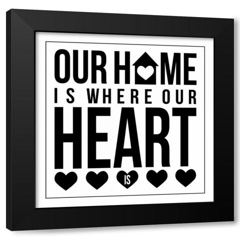 Home 4 Black Modern Wood Framed Art Print by Grey, Jace