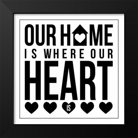 Home 4 Black Modern Wood Framed Art Print by Grey, Jace