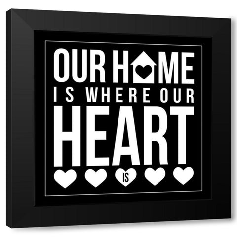 Home 2 Black Modern Wood Framed Art Print by Grey, Jace