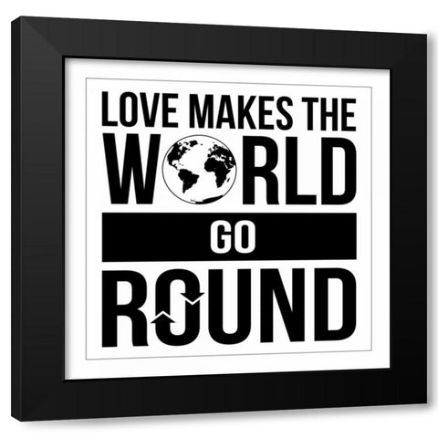 WORLD Black Modern Wood Framed Art Print by Grey, Jace
