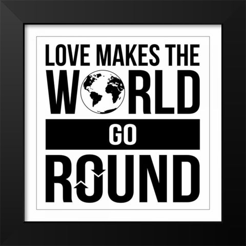 WORLD Black Modern Wood Framed Art Print by Grey, Jace