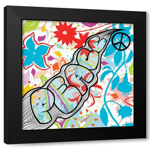 Peace 2 Black Modern Wood Framed Art Print by Grey, Jace