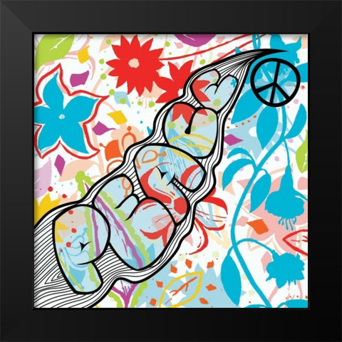 Peace 2 Black Modern Wood Framed Art Print by Grey, Jace