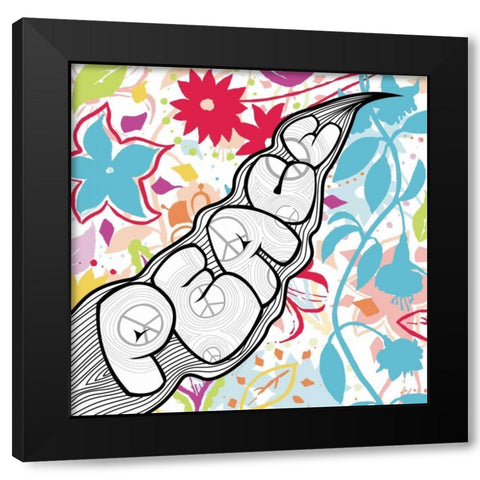 Peace 1 Black Modern Wood Framed Art Print by Grey, Jace