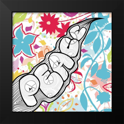 Peace 1 Black Modern Wood Framed Art Print by Grey, Jace