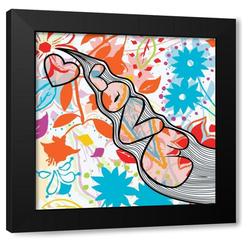 Love 2 Black Modern Wood Framed Art Print by Grey, Jace