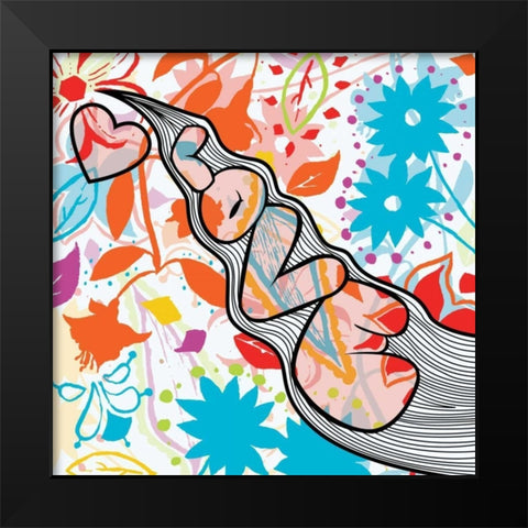 Love 2 Black Modern Wood Framed Art Print by Grey, Jace