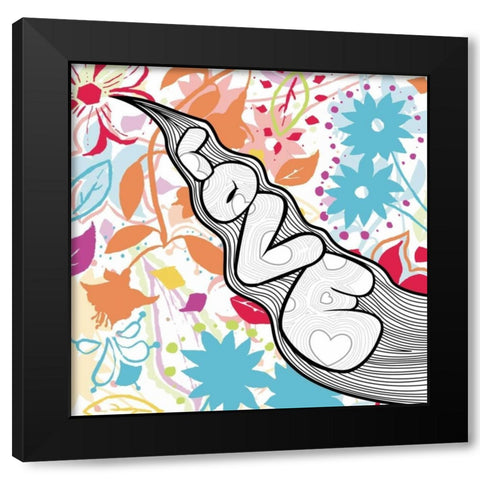 Love 1 Black Modern Wood Framed Art Print by Grey, Jace