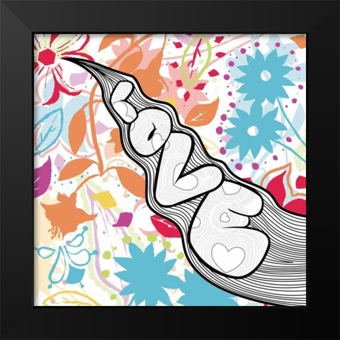 Love 1 Black Modern Wood Framed Art Print by Grey, Jace