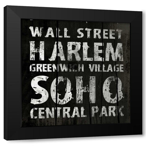 NEW YORK2 Black Modern Wood Framed Art Print with Double Matting by Grey, Jace
