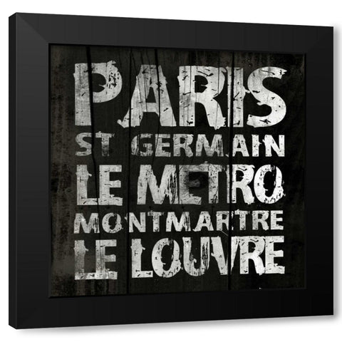 PARIS1 Black Modern Wood Framed Art Print with Double Matting by Grey, Jace