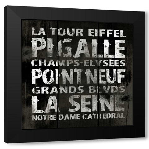 PARIS 2 Black Modern Wood Framed Art Print with Double Matting by Grey, Jace