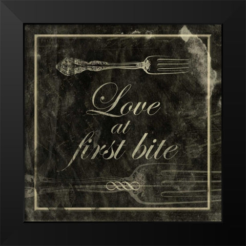 Love at first bite Black Modern Wood Framed Art Print by Grey, Jace