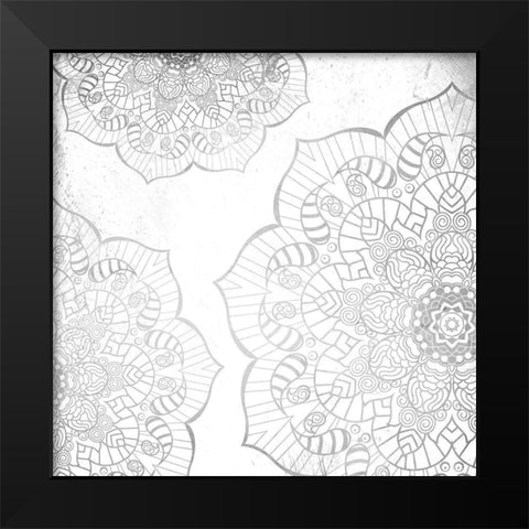 Silver Mandala Black Modern Wood Framed Art Print by Grey, Jace