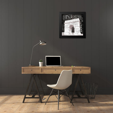 Paris Arch Black Modern Wood Framed Art Print by Grey, Jace