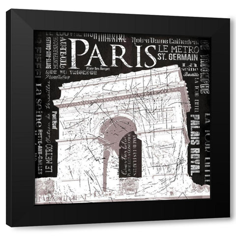 Paris Arch Black Modern Wood Framed Art Print by Grey, Jace