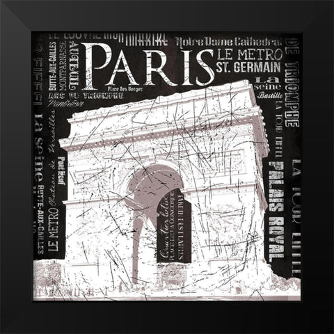 Paris Arch Black Modern Wood Framed Art Print by Grey, Jace