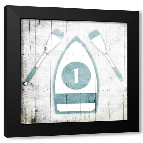 Number One Boat Toned Down Black Modern Wood Framed Art Print by Grey, Jace