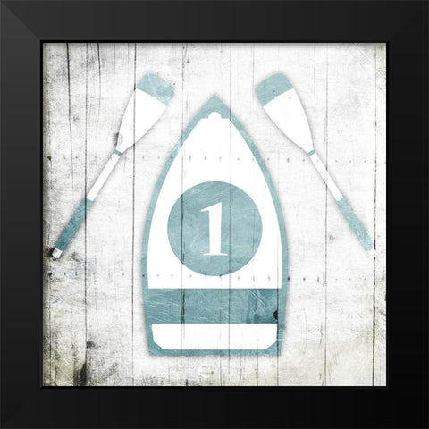 Number One Boat Toned Down Black Modern Wood Framed Art Print by Grey, Jace