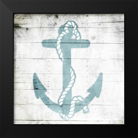 Teal Anchor Toned Down Black Modern Wood Framed Art Print by Grey, Jace