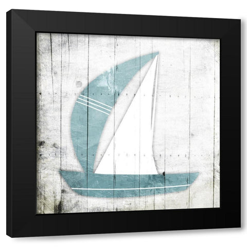 Sail Boat Black Modern Wood Framed Art Print with Double Matting by Grey, Jace