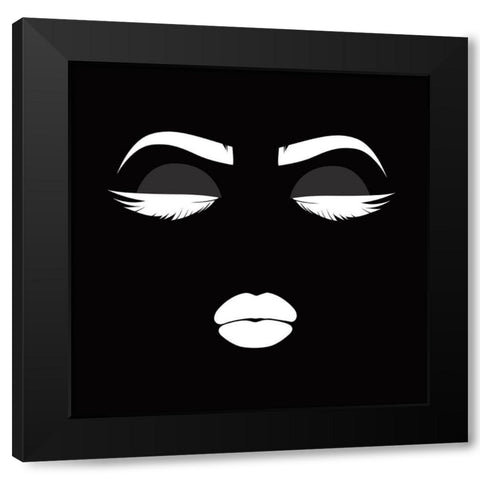 ReHer Face Black Modern Wood Framed Art Print by Grey, Jace