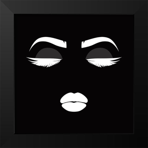 ReHer Face Black Modern Wood Framed Art Print by Grey, Jace